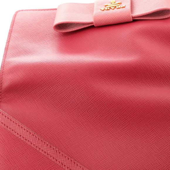 Prada Bow Wallet on Strap Saffiano Leather Small Pink - Picture 6 of 7